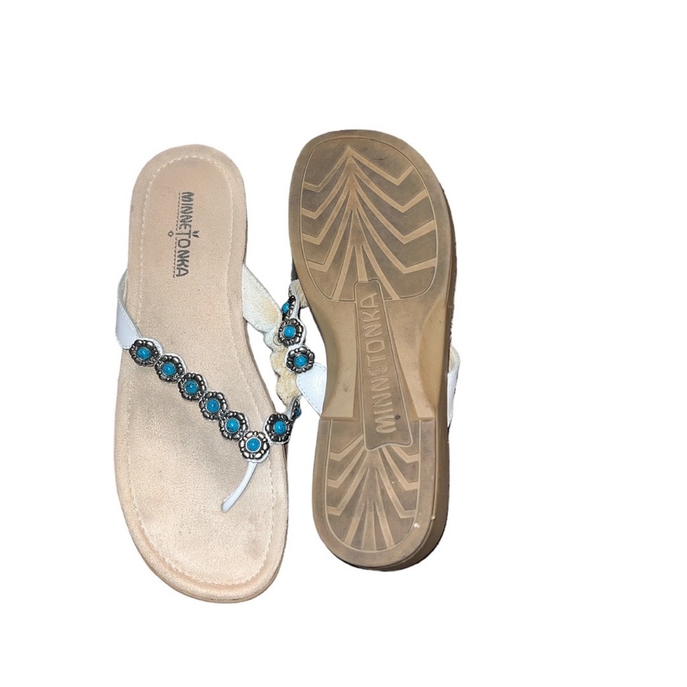 MINNETONKA Turquoise embellished Sandals SZ 9 - Picture 2 of 3